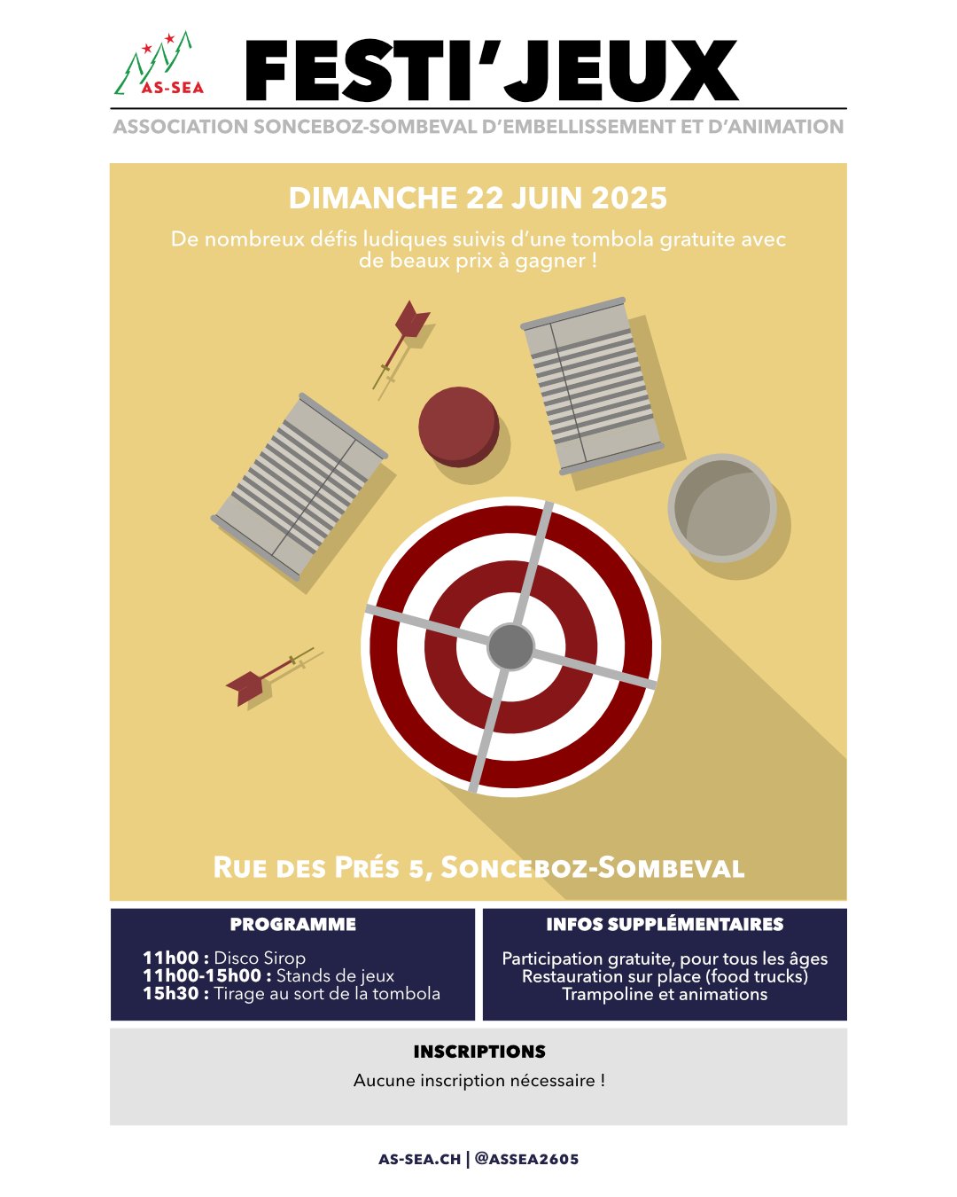Affiche du Festi'Jeux organisée par l'AS-SEA